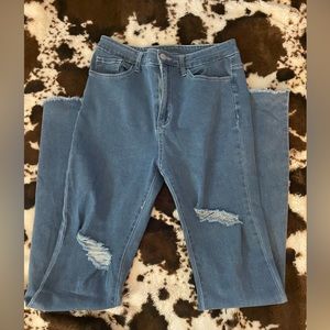 Shein distressed bell bottom jeans size large or 8/10.